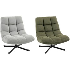 HOMCOM Sessel Drehbar Loungesessel mit Breiter Sitzfläche Chenille-Optik