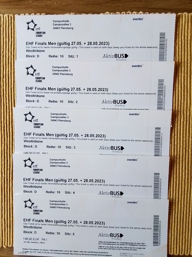 Fünf tickets für das ehf - tickets,