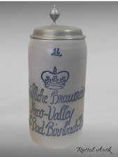 A1765 alter Steinkrug MASSKRUG GERITZT BRAUEREI ARCO-VALLEY ADLDORF-BAD BIRNBACH
