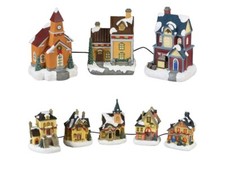 Weihnachtsstraße mit Beleuchtung LED Häuschen Weihnachtsdeko Christmas Deko NEU