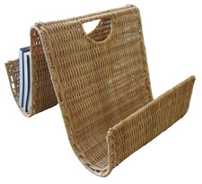 Zeitungsständer Magazinhalter Rattan Korbgeflecht zwei Fächer