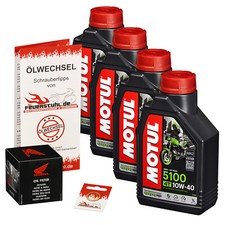 Honda CB 600 Hornet /S (PC36) 03-06, ORIGINAL Ölfilter + MOTUL 5100 Öl 10w40 Set