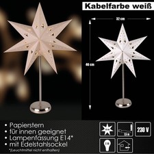 LED Sternenlampe Tischleuchte Stern Edelstahl Weihnachtsdeko E14 Adventsstern