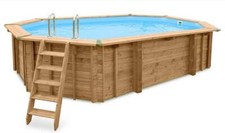 Achteck Holzpool 6,40 x 4,00 x