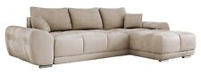 Ecksofa SCARLO mit Schlaffunktion, Sofa L-Form, Eckcouch Polsterecke Samtstoff