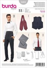 Schnittmuster Burda 3403 Herrenaccessoires Weste, Fliege Gr. 46-60