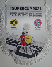 Orig. Wimpel  Supercup 2021  FINALE  BORUSSIA DORTMUND - BAYERN MÜNCHEN -- 27 cm