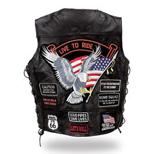 Weste Jacke Ohne Ärmel Aus Leder "Aigle / Live To Ride" S Bis 7XL Biker