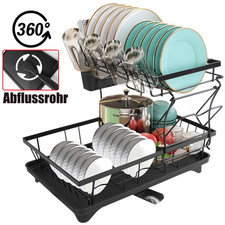 Abtropfgestell Geschirrständer Abtropfgitter Abtropfkorb Schale Set Spülablage