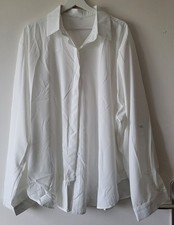 Damen Bluse Hemd in cremweiß  Gr. 8XL /  58 / 60 verdeckte Knopfleiste Nachlass
