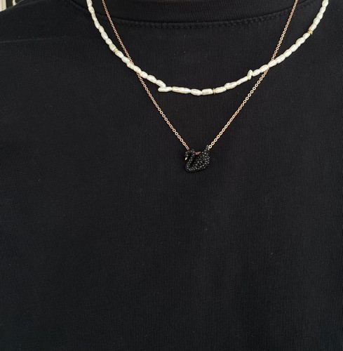 Swan halskette swarovski 18k - swan,