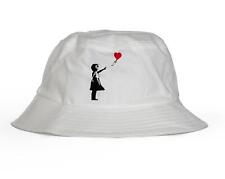 Banksy Mädchen mit Herz Ballon Wende Fischerhut Fischer Strand