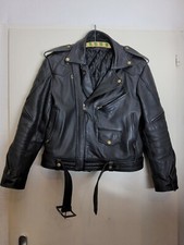 Stylische Biker Lederjacke Columbia Replik 10 Taschen Jacke Mit Gürtel Medium M 