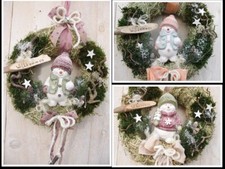 Türkranz Schneemann Winter Weihnachten Weihnachtskranz Landhaus Shabby Deko