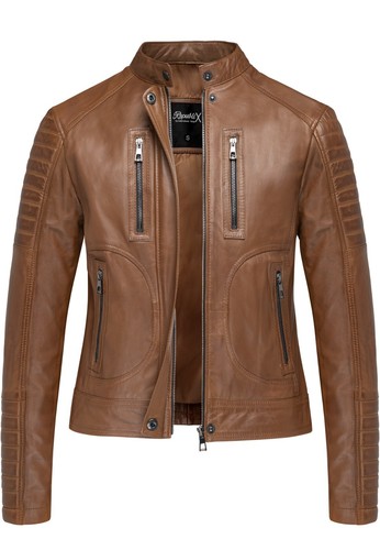 Damen echtleder jacke biker - echtleder,