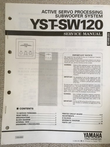 Yamaha yst sw120 service - yst-sw120,,