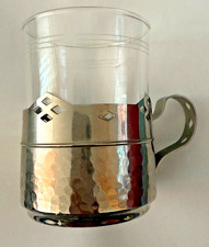 selten WMF Art Deco Service Teegläser + Halterung,punziert,Jenaglas Schott Mainz