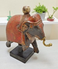 Retro Holz Elefant Mit Rider