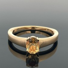 RING GR. 20 (CA.63) 925/- SILBER GELBVERGOLDET MIT GOLDBERYLL SCHMUCKJAGD