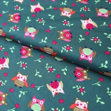 Baumwollstoff bunte Eulen Uhu