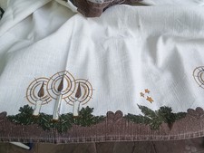 Altdeutsche-Buntweberei-mit Flachs---Tischdecke -WEIHNACHTEN-ca. 152 x 125 cm