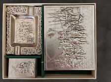 Alte Zigarettendose,kleiner Reisaschenbecher, Streichholzschachtel...3 - Teilig