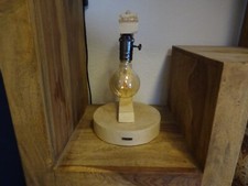 Tischlampe Birkenholz Tischleuchte Echtholz Baumscheibe