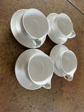 Espresso Tassen 4er Set Weiß mit Untertassen