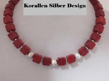 Korallen Kette Collier Würfel