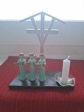 DDR Engelschor mit 3 Engeln ca. 1960 Weihnachten Vintage Basteln Selten Engel