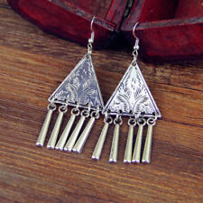 E0313O Ohrring Ethnoschmuck asiatischer Stil Dreieck mit Quasten Fransen