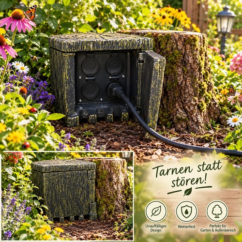Fach garten steckdosen - 4-fach,