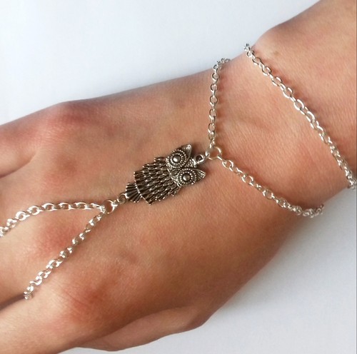 Silber eule handkette - silber,