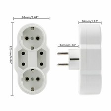 4 Fach Schuko Stecker Mehrfachstecker Mehrfachsteckdose Doppelstecker Weiß Neu