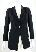 Frank Usher Blazer 38 (D) 12 (UK) Long Jacke schwarz Glanz  Gehrock Cocktail