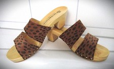 Berkemann Pantolette Holz Leopardenmuster Gr.39 - wie neu - 80/90ger Jahre - RAR