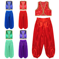 Kinder Jungen Arabische Arabischer Prinz Kostüm Satin Weste +Aladinhose Kostüm 