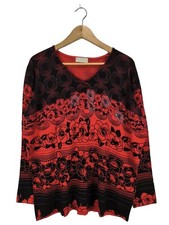 OVANTI Feinstrickpullover Damen Pullover Gr. DE 48 hellorange-schwarz