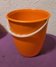 DDR Kleiner 2 Liter PNEUMANT PLASTE EIMER Orange- 17,5 x 17 cm  OSTALGIE VINTAGE