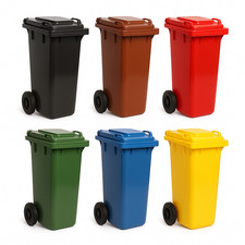 Mülltonne Müllbehälter 120L mit Deckel 2 Rad Behälter Abfalltonne 6 Farben