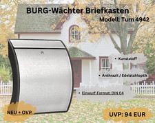 Briefkasten BURG-WÄCHTER, "Turn 4942", DIN C4, Anthrazit-Edelstahloptik, NEU+OVP