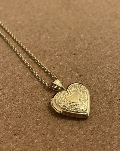 Gold medaillon halskette - 9k,