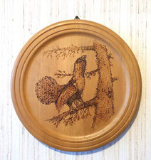 Wandbild Holz  "Auerhahn", Brandmalerei mit edlem Relief-Rahmen,  ca. 25 cm
