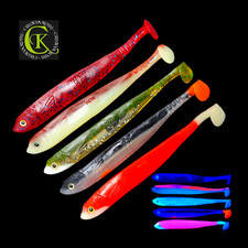 5x Gummifisch 13cm Shad UV