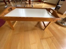 Bett Tablett Klapptablett Frühstück i. Bett  Frühstückstablett Holz 55x34x27x8cm