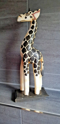 Holzgiraffe deko skulptur - holzgiraffe,
