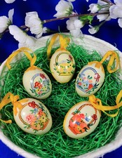 5 OSTEREIER handbemalt zum