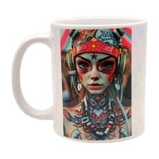Techno Design Kaffeetasse 325 ml Geschenk Pop Art Fantasy Festival Weihnachten