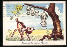 Bambi und die Opossum - Familie, Ansichtskarte 
