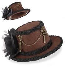 Steampunk Mini-Zylinder Fascinator mit Haarspangen Hut Gothic 123852413